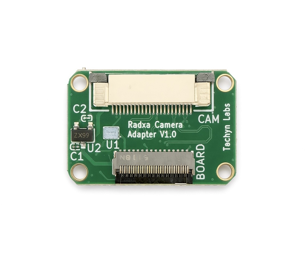 Radxa Rock 5 / Dragon Camera Adapter board, top view